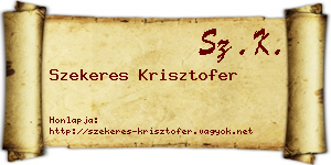 Szekeres Krisztofer névjegykártya