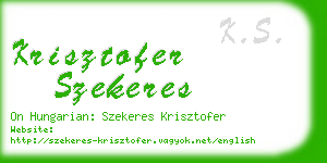 krisztofer szekeres business card